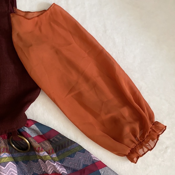 Spirit Kids Costume with Orange and Burgundy - Picture 5 of 16